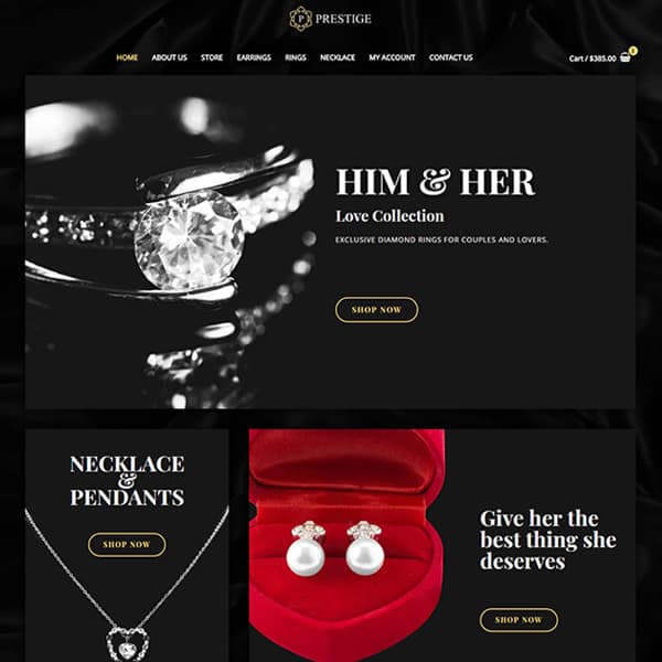 jewellery WordPress demo site screenshot